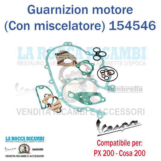 Kit Guarnizioni Motore Vespa PX 200 - COSA / CLX 200 Con Miscelatore