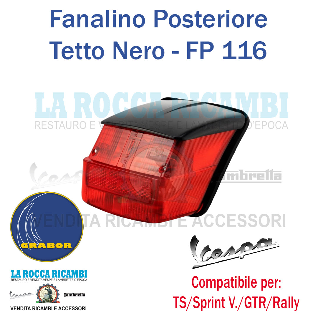 Fanalino Posteriore Vespa TS - GTR - RALLY - SPRINT VELOCE (Tetto Nero)