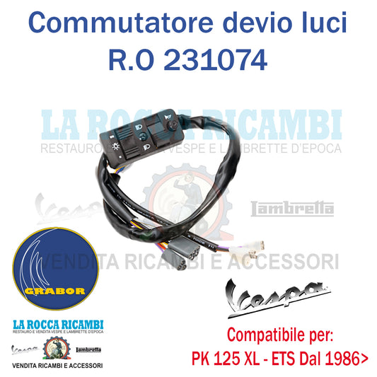 Devio Luci Vespa PK 125 XL -125  ETS Dal 1986>