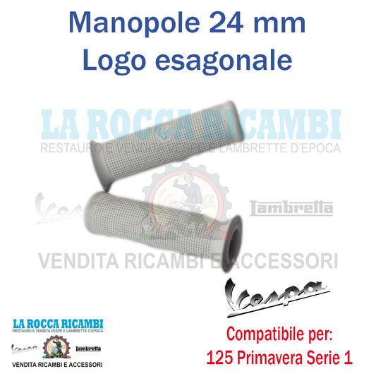 Manopole Grige 24mm Logo Esagonale Vespa 125 PRIMAVERA
