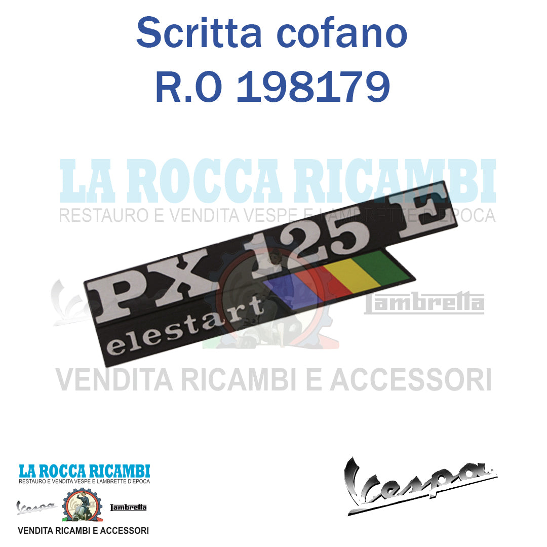 Scritta Laterale Cofano "PX 125 E Elestart" Vespa PX 125 Elestart R.O 198179
