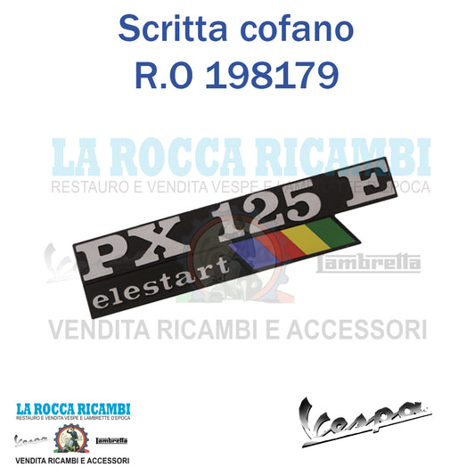 Scritta Laterale Cofano "PX 125 E Elestart" Vespa PX 125 Elestart R.O 198179