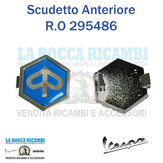 Scudetto Esagonale Calandra 32x37mm Vespa PX/T5/COSA/HP R.O 295486