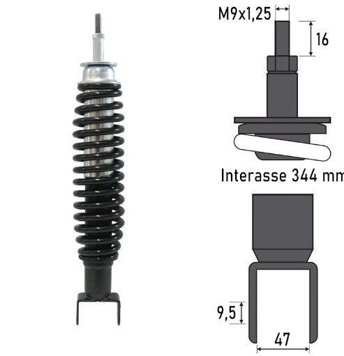 Ammortizzatore Posteriore Vespa PK S - XL - HP