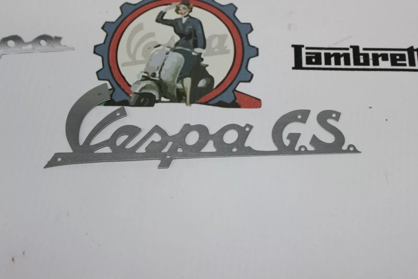 Scritta Anteriore "Vespa GS" Alluminio Satinata 140mm Vespa GS 150 VS1/2/3/4/5