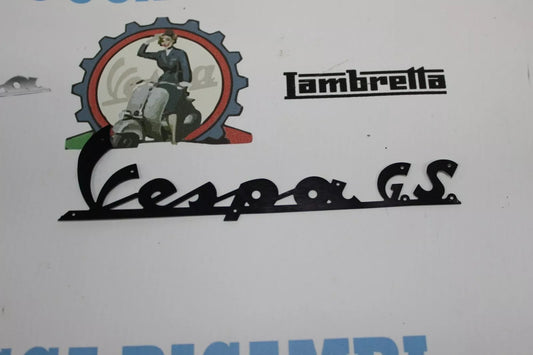 Scritta Anteriore "Vespa GS" Alluminio Nero 140mm Vespa GS 150 VS1/2/3/4/5