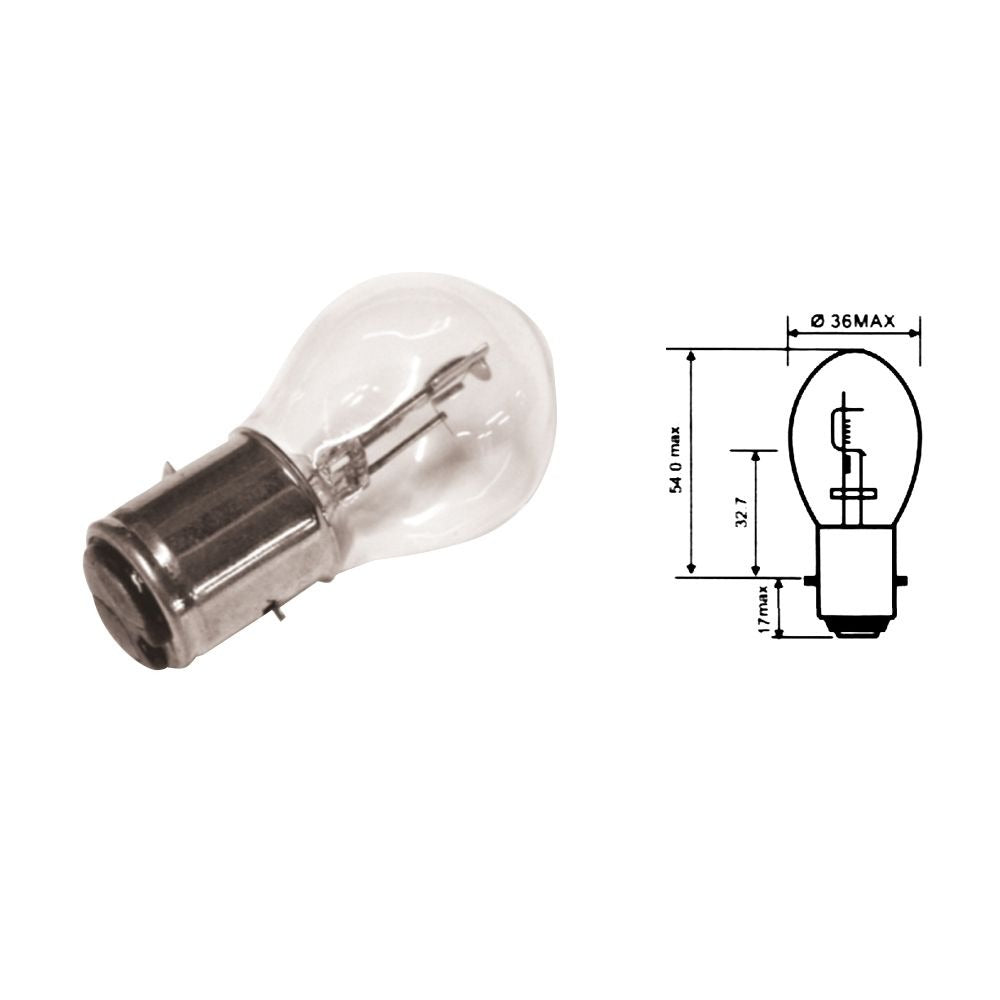 Lampadina biluce BA20D - 6 Volt 25 / 25 Watt per Vespa e Lambretta