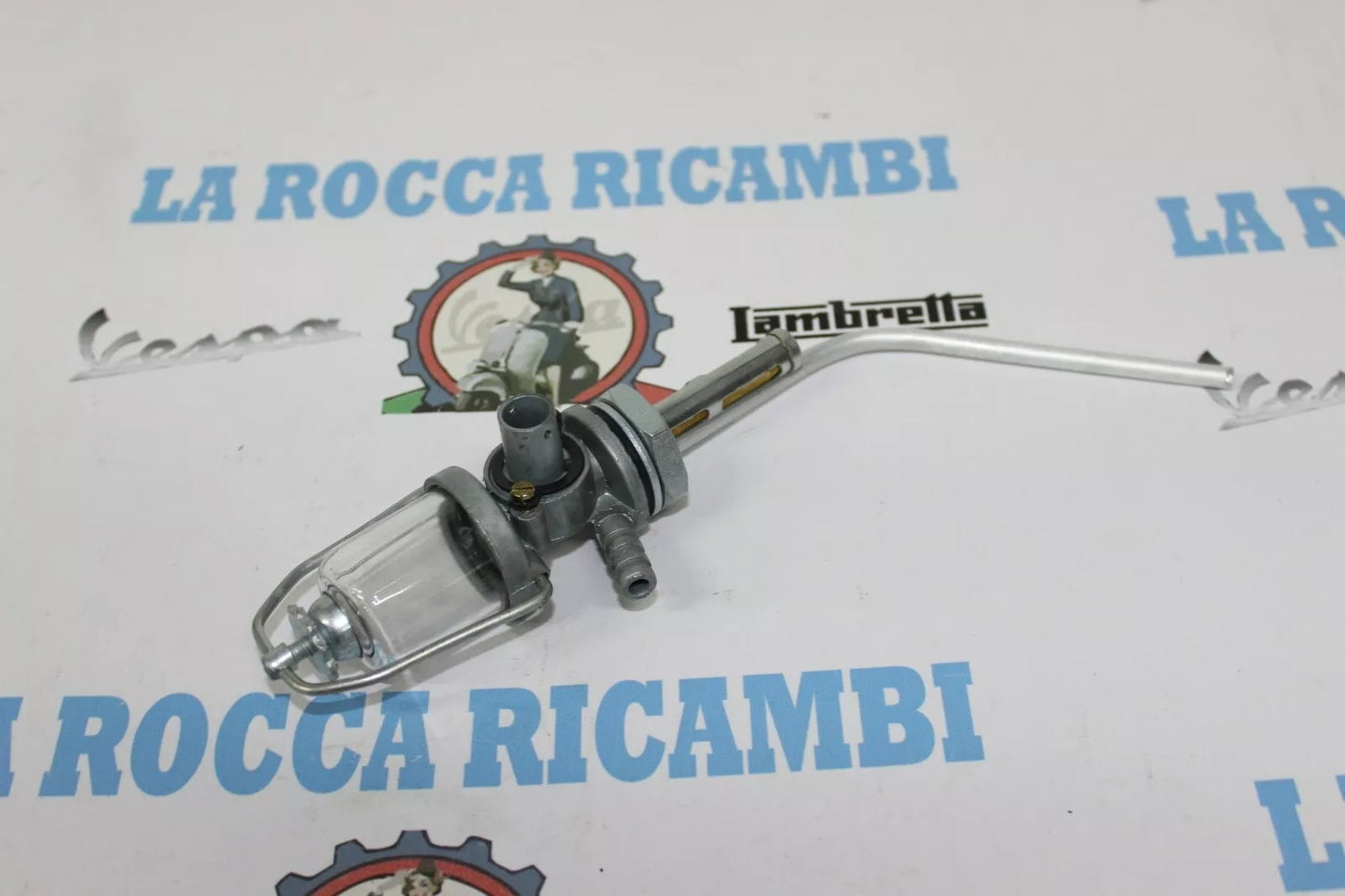 Rubinetto Benzina Con Bicchierino in VETRO Vespa VBA/VBB/VNB/SUPER/SPRINT/GL/GTR/GT/RALLY