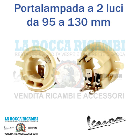 Porta Lampada Parabola Da 95 A 130mm 2 Luci BA20D per Vespa e Lambretta