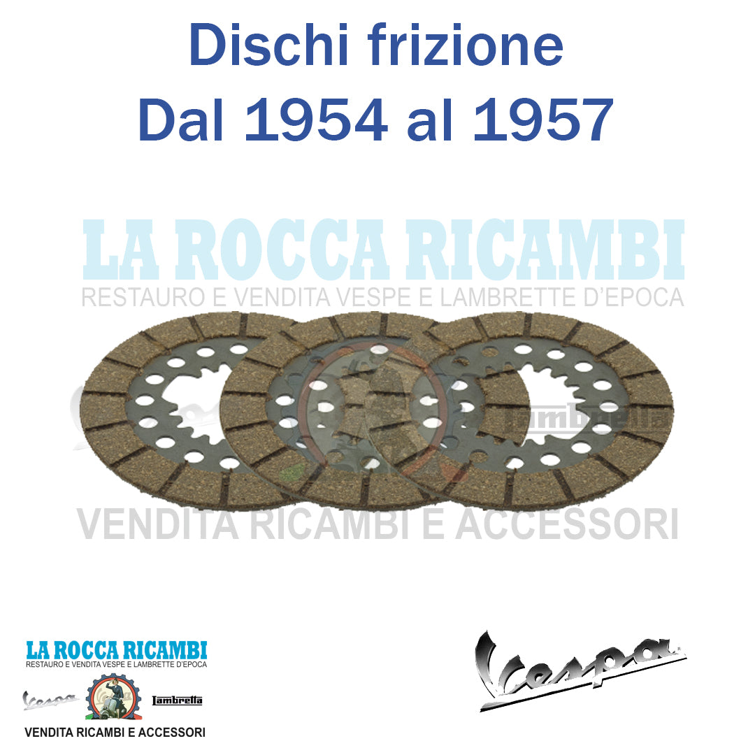 Kit 3 Dischi Frizione Vespa VM2 / VN / VL Dal 1954 al 1957