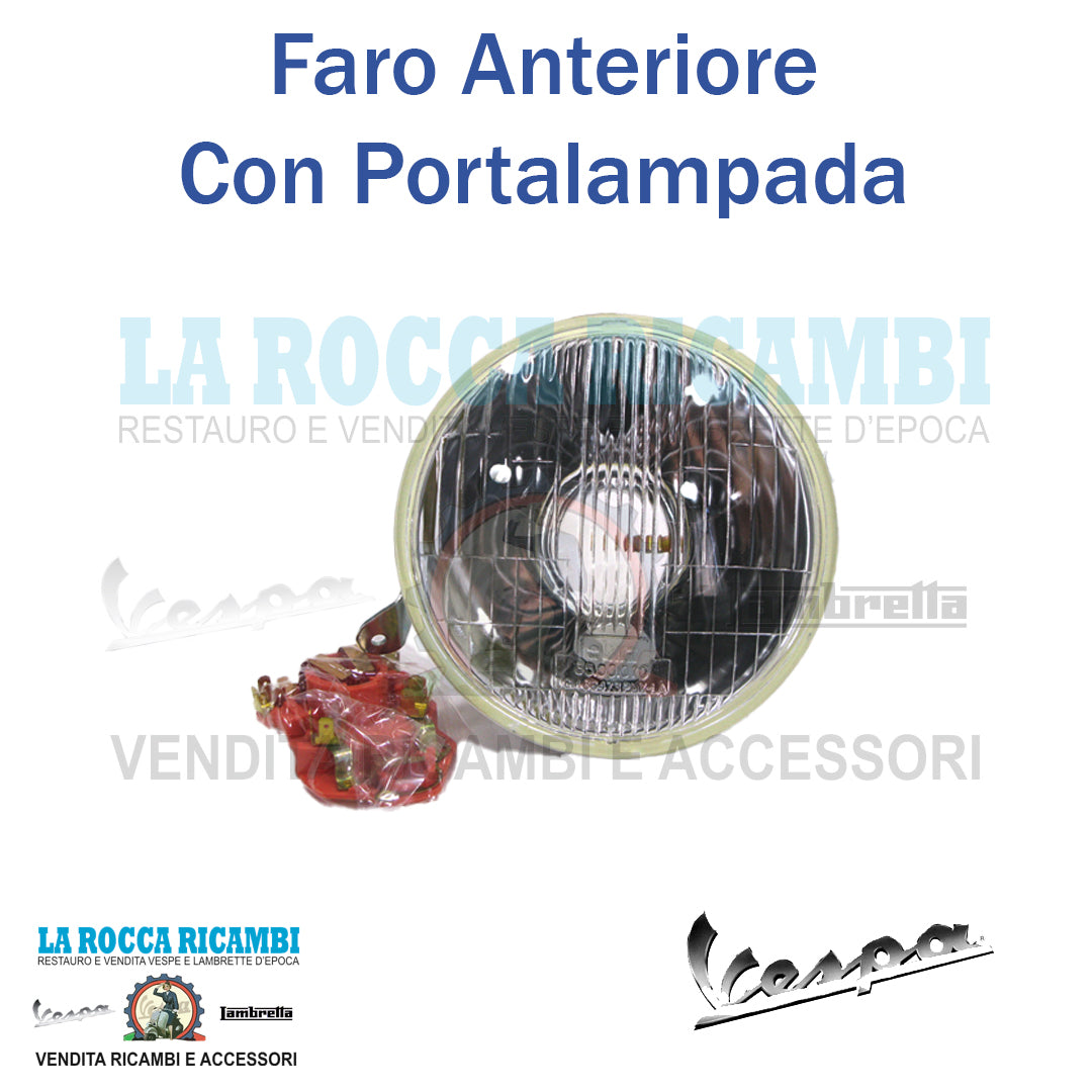 Faro Anteriore In Vetro Con Porta Lampada Vespa PX 125/150/200
