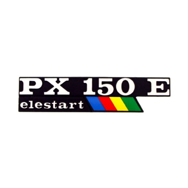 Scritta Trghetta Laterale Cofano "PX 150 E Elestart" Vespa PX 150 Arcobaleno Elestart