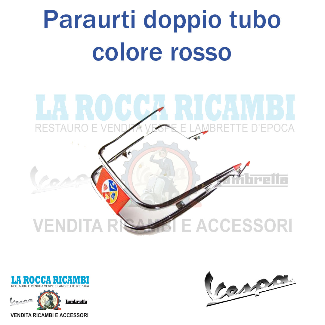 Paraurti Anteriore Vespa 50 - 125 PRIMAVERA - ET3 Con Due Tubolari Rosso