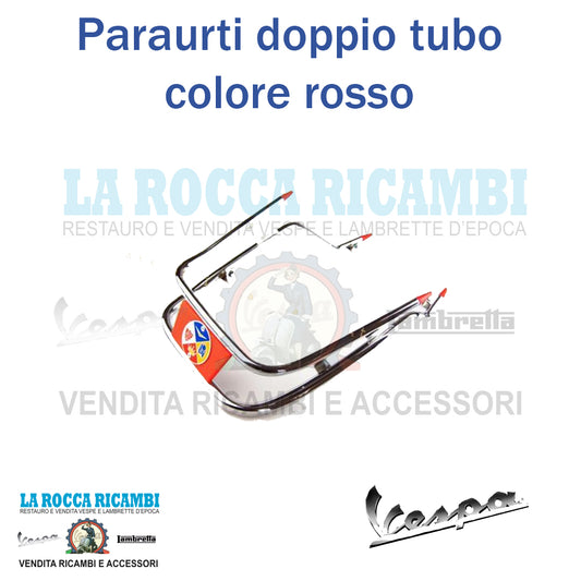 Paraurti Anteriore Vespa 50 - 125 PRIMAVERA - ET3 Con Due Tubolari Rosso
