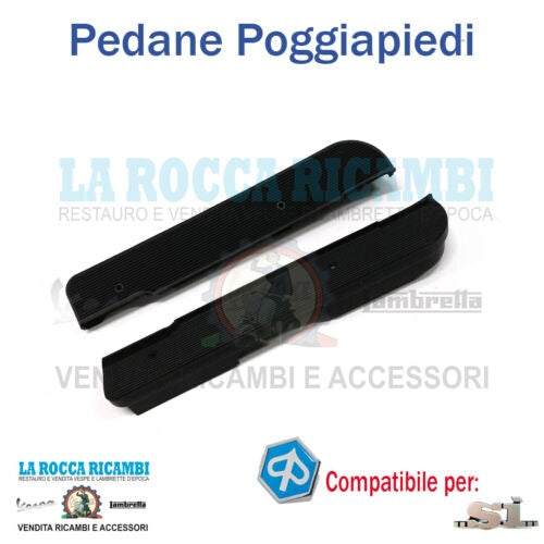 COPPIA Pedane Poggiapiedi Piaggio 50 SI MIX  (Nere)