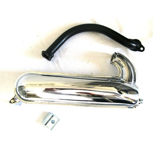 Marmitta Siluro Cromata + Collettore Vespa 50 L/N/R/SPECIAL Attacco al cilindro