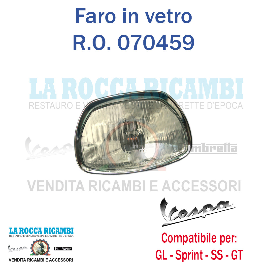 Faro Anteriore Completo In Vetro Vespa GL - SS - SPRINT - GT