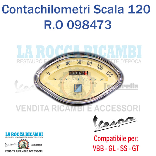 Contachilometri Scala 120 KMH Vespa GL - SPRINT - VBB - 180 SS - GT