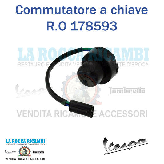 Commutatore Accensione Chiave 2 Pin Vespa PK XL - T5 - PX Arcobaleno (Senza Avviamento Elettrico)