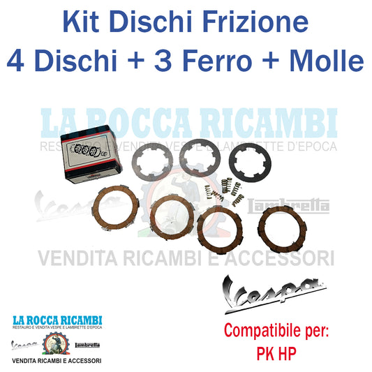 Kit Dischi Frizione 4 Dischi Ferodo + 3 Dischi Ferro + Molle Vespa HP / V
