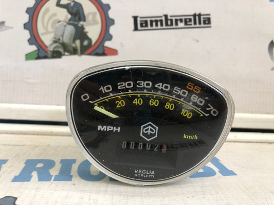 Contachilometri Vespa 125 Primavera - Et3 [SFONDO NERO] Con doppia scala KMH e miglia