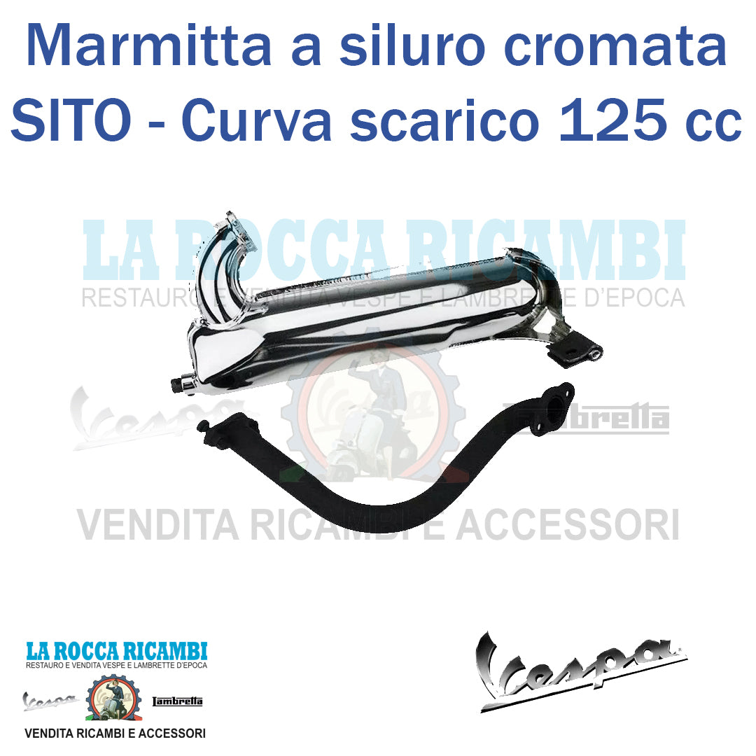 Marmitta SITO a siluro Cromata Vespa 125 ET3 PRIMAVERA