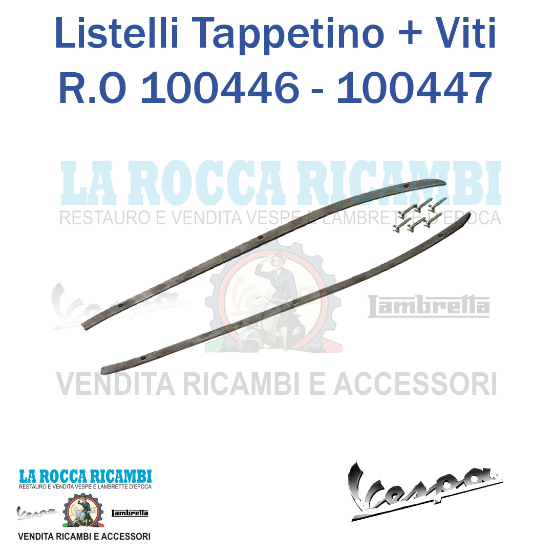 Listelli fissaggio tappetino centrale Vespa ET3 - PRIMAVERA 100446 - 100447