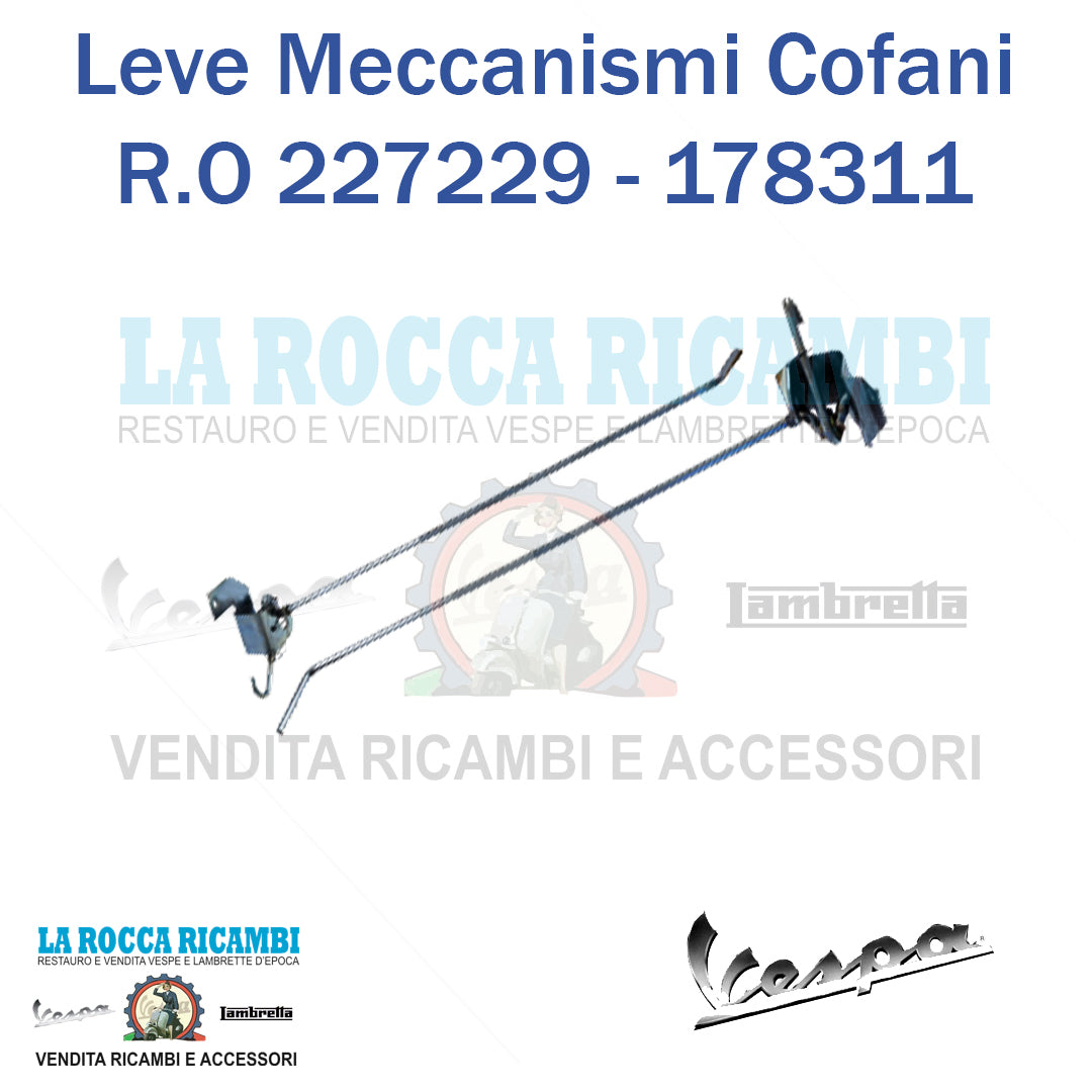 Leve Chiusura Cofani Vespa PX ARCOBALENO - T5 - R.O 178311 - 227229