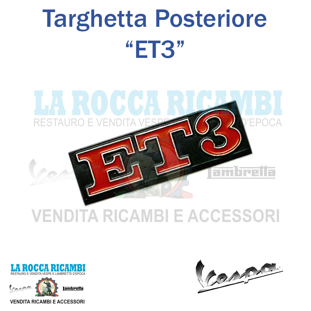 Scritta Targhetta Allumino Posteriore "ET3" Vespa 125 ET3 PIAGGIO 112937